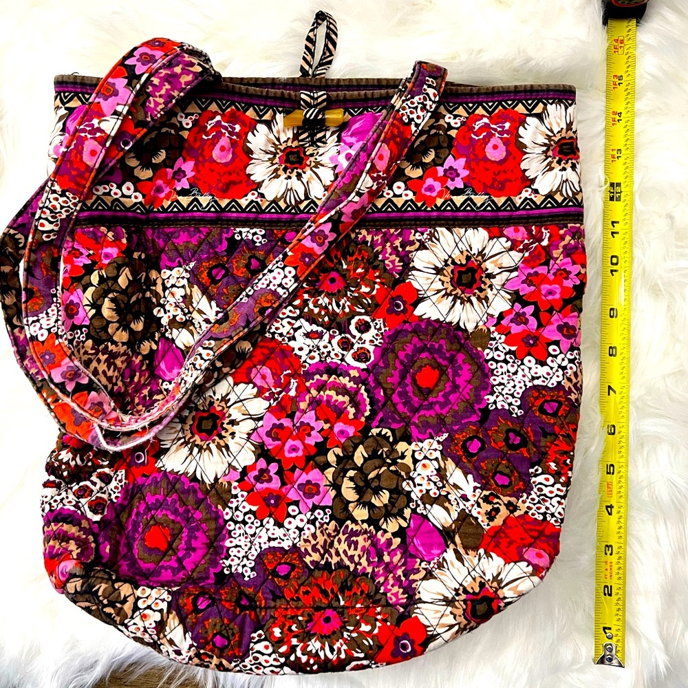 Vera Bradley Pink/Black Fabric Large Purse